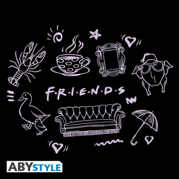 Friends Hoodie - "Scribble" man without zip black