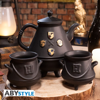 Harry Potter Teapot - with Hogwarts cauldrons set