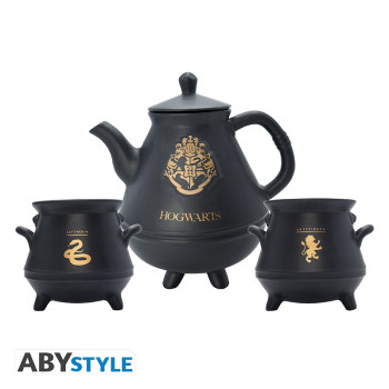 Harry Potter Teapot - with Hogwarts cauldrons set