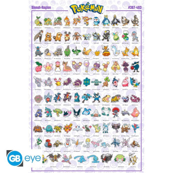 Pokemon Poster Maxi 91.5x61 - Sinnoh Pokemon French Pokemon Poster Maxi 91.5x61 - Sinnoh Pokemon French