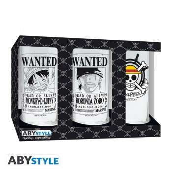 One Piece Set 3 Ποτήρια Γυάλινα 290ml
