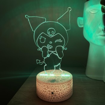 LED 3D Φωτιστικό Illusion Kuromi Sanrio