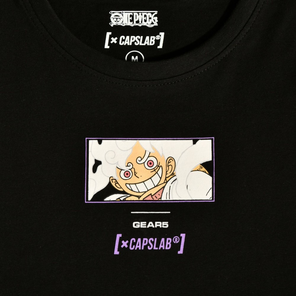 One Piece Monkey D. Luffy Gear 5 Tshirt x Capslab Black