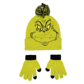 The Grinch Smile Set Σκουφάκι και Γάντια
