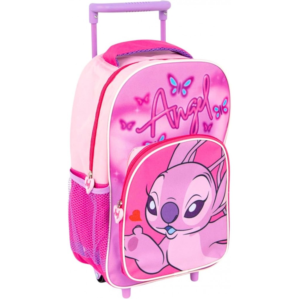 Disney Lilo and Stitch Pink Angel  Trolley Backpack 36cm