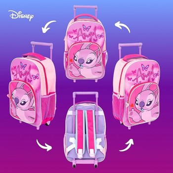 Disney Lilo and Stitch Pink Angel  Trolley Backpack 36cm