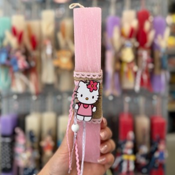 Χειροποίητη Λαμπάδα "Hello Kitty"