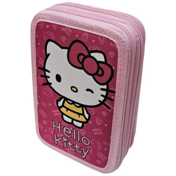 Hello Kitty Κασετίνα Γεμάτη με 3 Θήκες