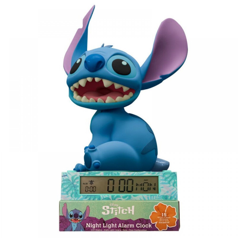 Disney Stitch 3D Lamp με Ξυπνητήρι