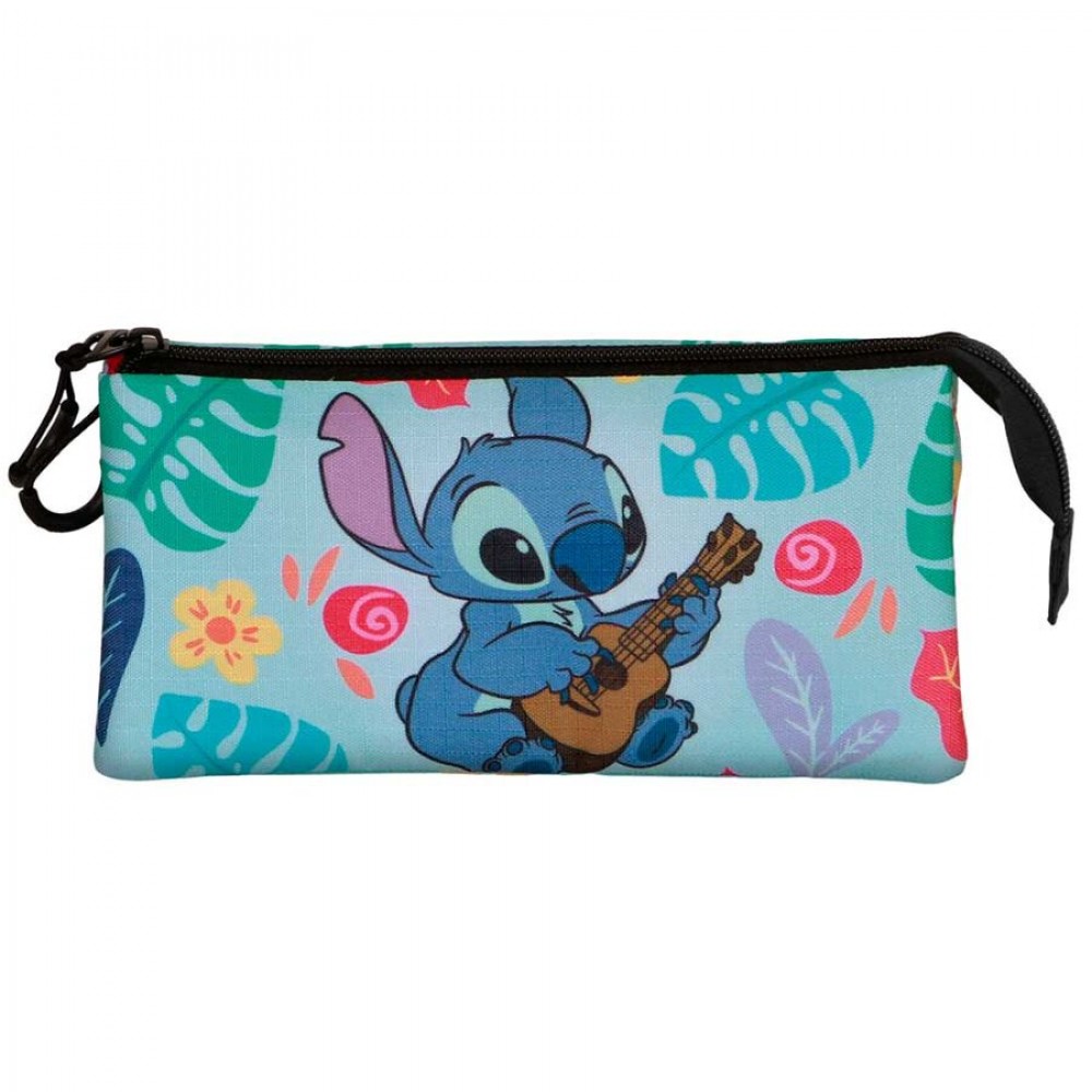 Disney Stitch Guitar Τριπλή Κασετίνα 