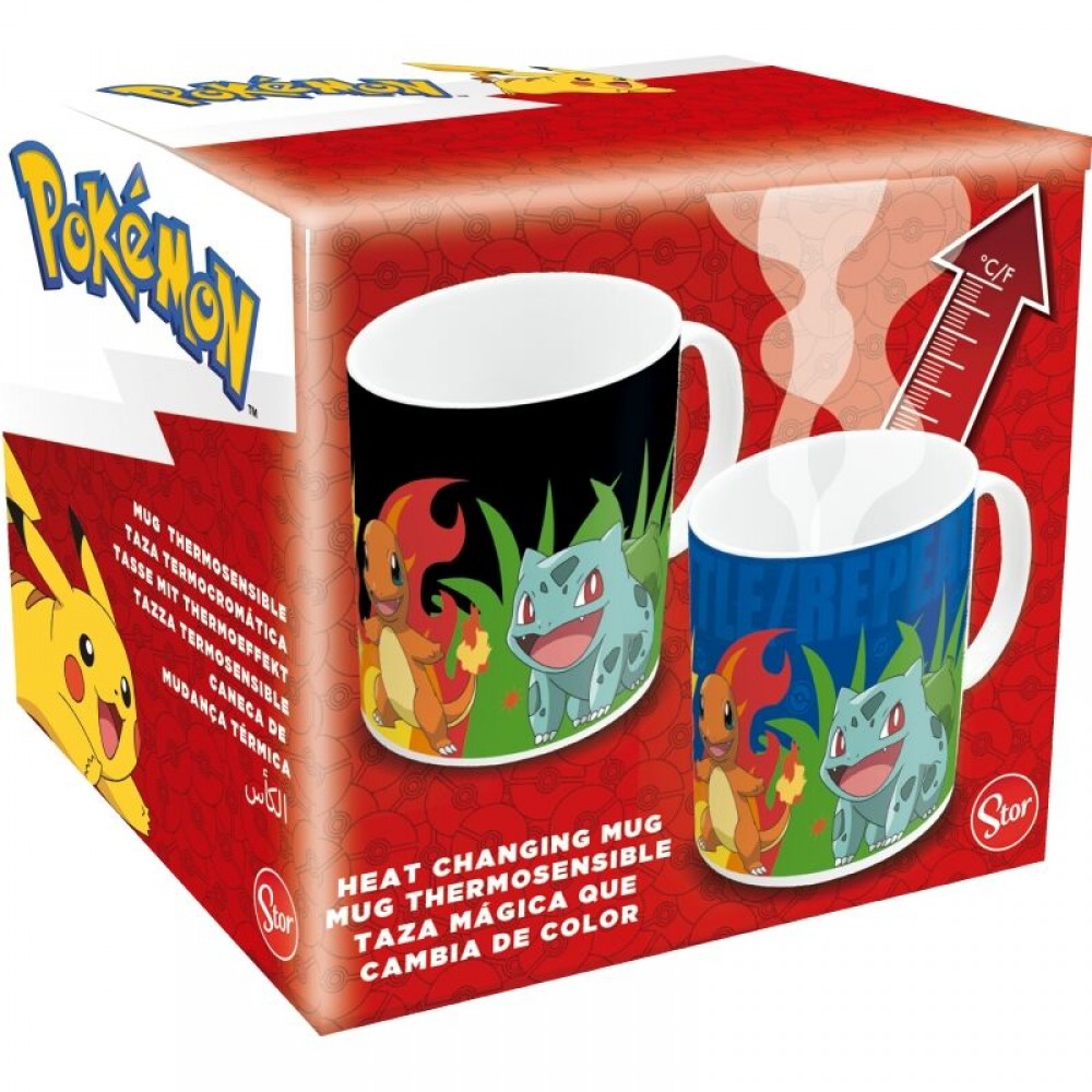 Colour changing mug Squirtle, Pikachu, Charmander and Bulbasur 325 ml