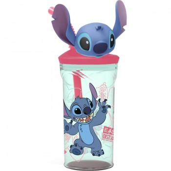 Disney Μπουκάλι με 3D Φιγούρα Stitch και Καλαμάκι 360ml