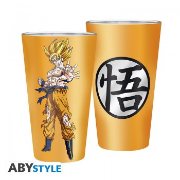 Dragon Ball Goku Saiyan Μεγάλο Γυάλινο Ποτήρι 400ml
