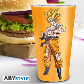 Dragon Ball Goku Saiyan Μεγάλο Γυάλινο Ποτήρι 400ml