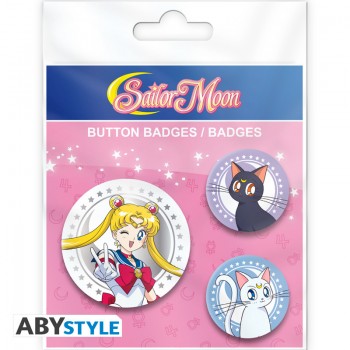 Sailor Moon Sailor Moon, Luna & Artemis badge Σετ Κονκάρδες