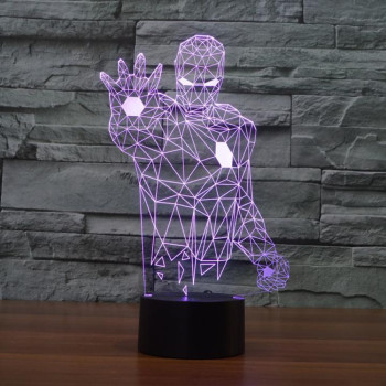 LED 3D Φωτιστικό Illusion Led Iron Man