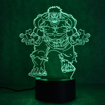 LED 3D Φωτιστικό Illusion Led Hulk