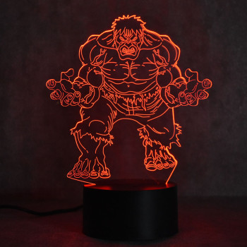 LED 3D Φωτιστικό Illusion Led Hulk