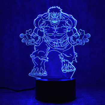 LED 3D Φωτιστικό Illusion Led Hulk