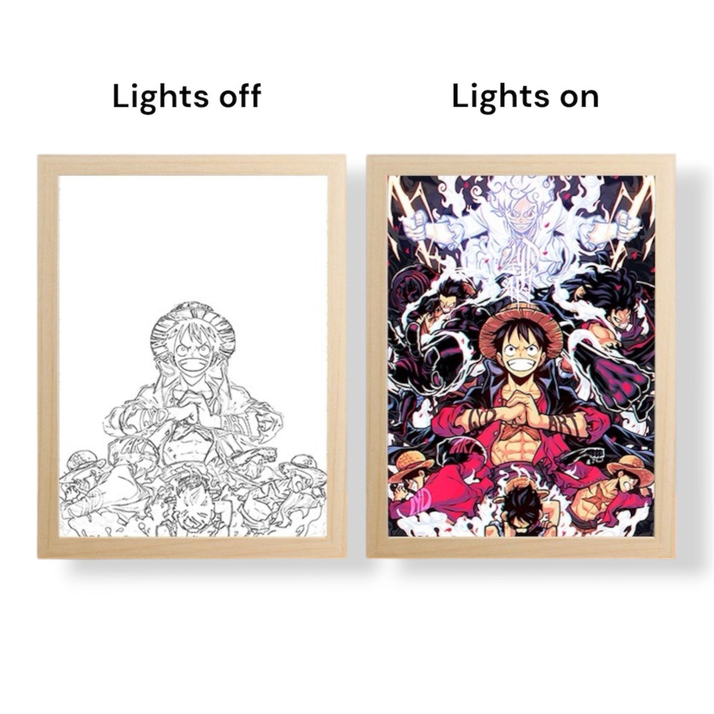 One Piece Luffy All Gears Φωτιζόμενη Κορνίζα LED