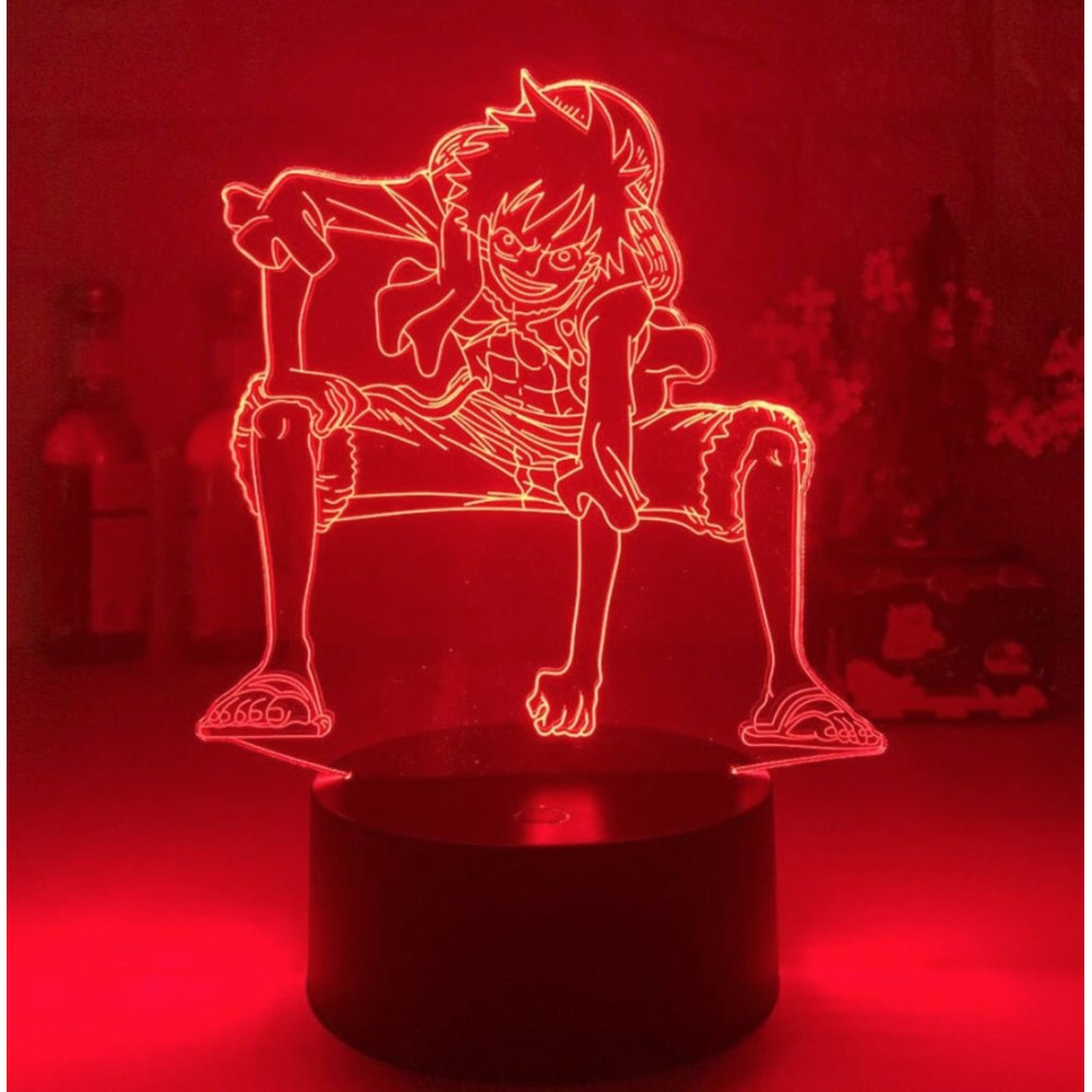 LED 3D Φωτιστικό Illusion  Luffy One Piece