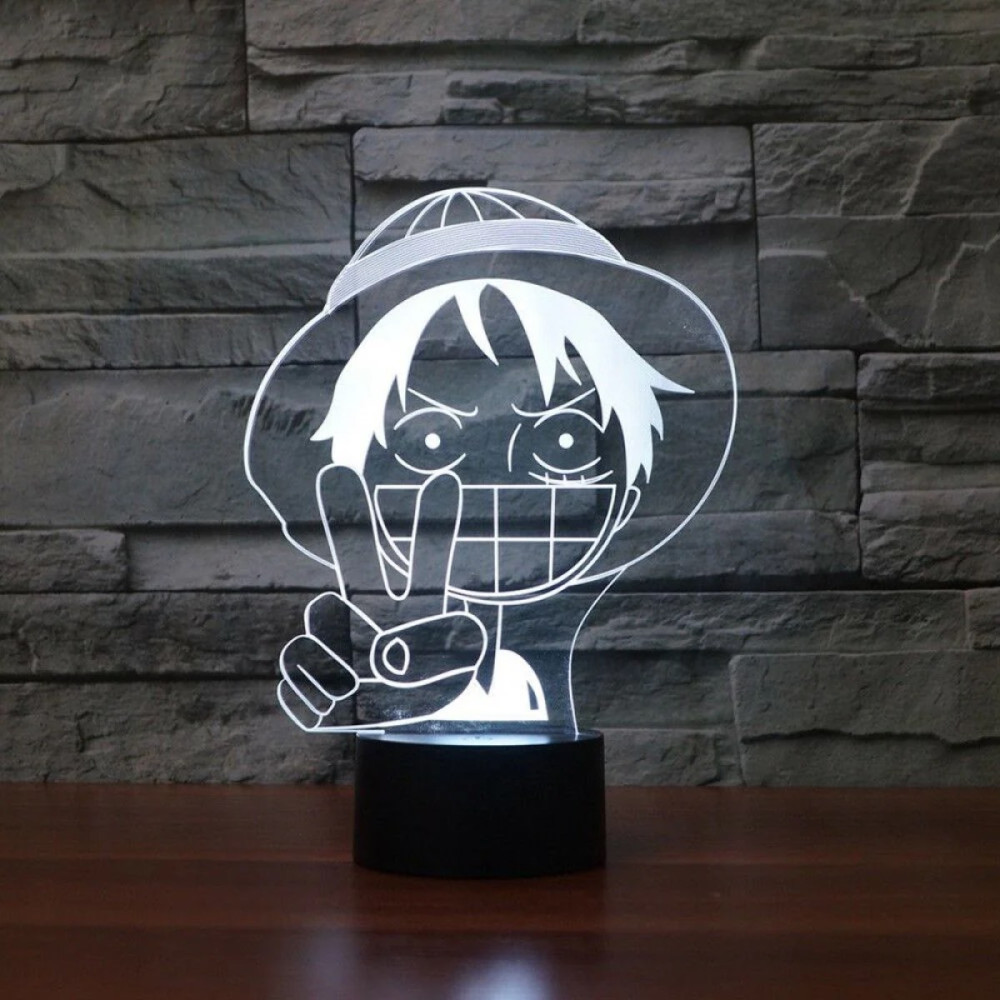 LED 3D Φωτιστικό Illusion  Luffy One Piece