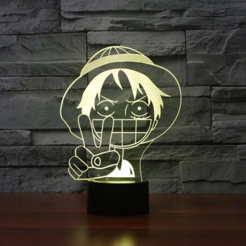 LED 3D Φωτιστικό Illusion  Luffy One Piece