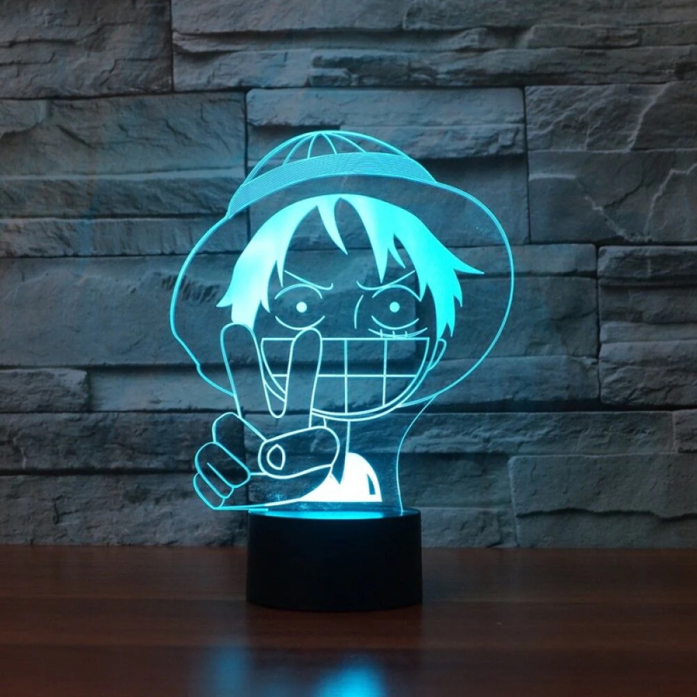 LED 3D Φωτιστικό Illusion  Luffy One Piece