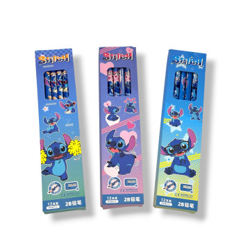 DIsney Lilo & Stitch Σετ 12 Μολύβια με γόμα στην κορυφή
