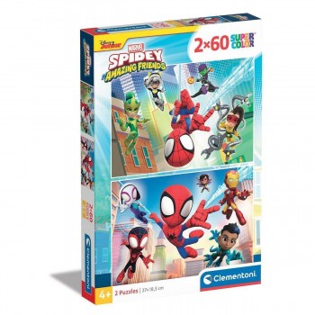 Marvel Spiderman Spidey 2x60 pieces puzzle Clementoni