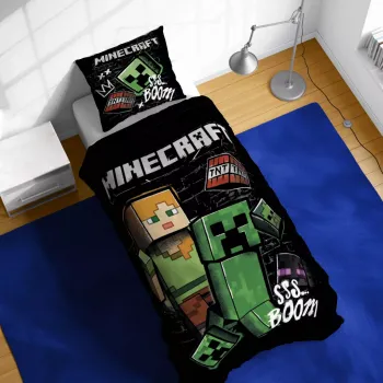Minecraft Pixel Paradox Σετ Παπλωματοθήκη και Μαξιλαροθήκη 140×200 cm, 70×90 cm