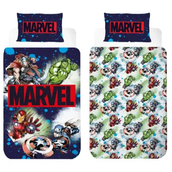 Marvel Avengers Heroes in Action Σετ Παπλωματοθήκη και Μαξιλ