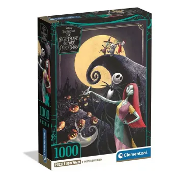 The Nightmare Before Christmas 1000 piece Compact puzzle Cle