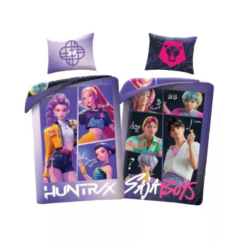 K-pop Demon Hunters Saja Boys Διπλής Όψης Σετ Παπλωματοθήκη 140x200cm + Μαξιλαροθήκη 70x90 cm