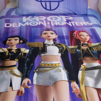 K-pop Demon Hunters Battle Διπλής Όψης Σετ Παπλωματοθήκη+Μαξιλαροθήκη 140x200cm, 70x90 cm