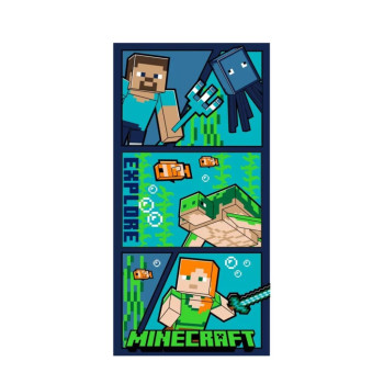 Minecraft Explore bath towel, beach towel 70x140cm (Fast Dry