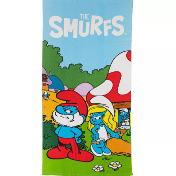 Smurfs Village Life bath towel, beach towel 70x140cm (Fast D