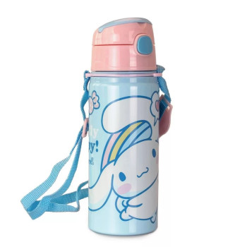 Hello Kitty Cinnamoroll  aluminum straw bottle with hook 600 ml