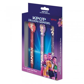 K-Pop Demon Hunters Huntrix Σετ 3 Gel Στυλό που σβήνουν
