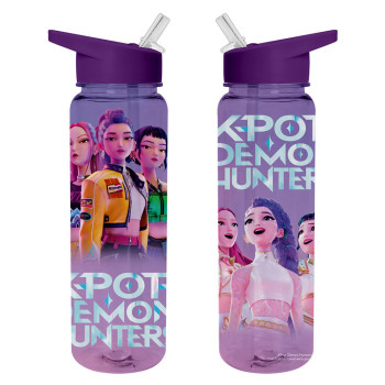 K-POP Demon Hunters Huntrix Flip Top Πλαστικό Μπουκάλι με Κα