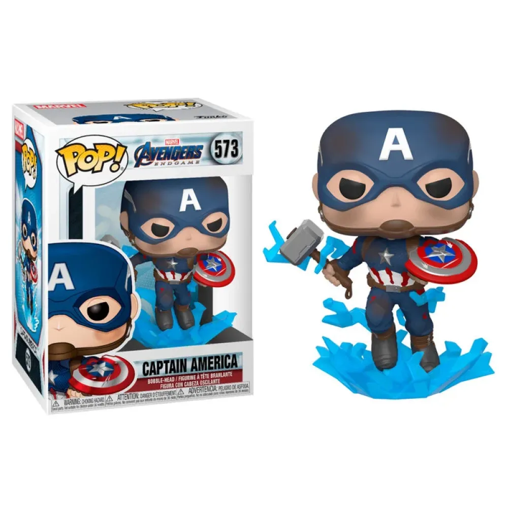 FUNKO POP Marvel Avengers Endgame Captain America with Broken Shield & Mjolnir