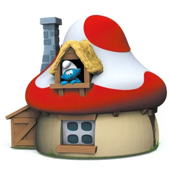 Smurfs mushroom house Κουμπαράς Φιγούρα 15cm