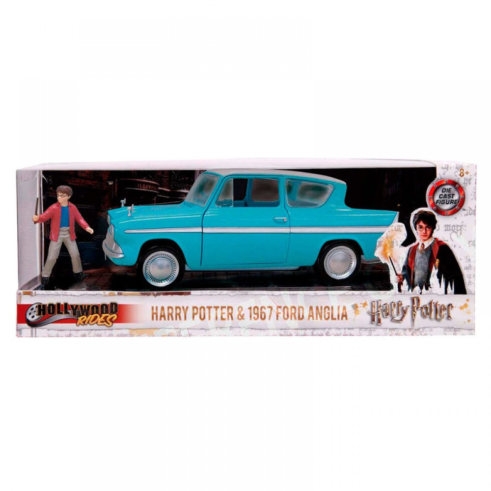 Harry Potter Ford Anglia car + Harry Potter Σετ Φιγούρες