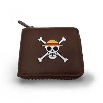 One Piece Πορτοφόλι Skull Logo Καφέ