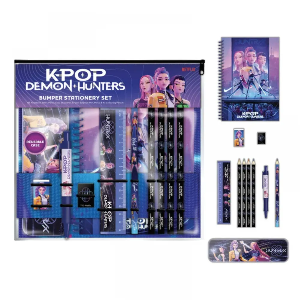 KPop Demon Hunters stationery set + A5 notebook