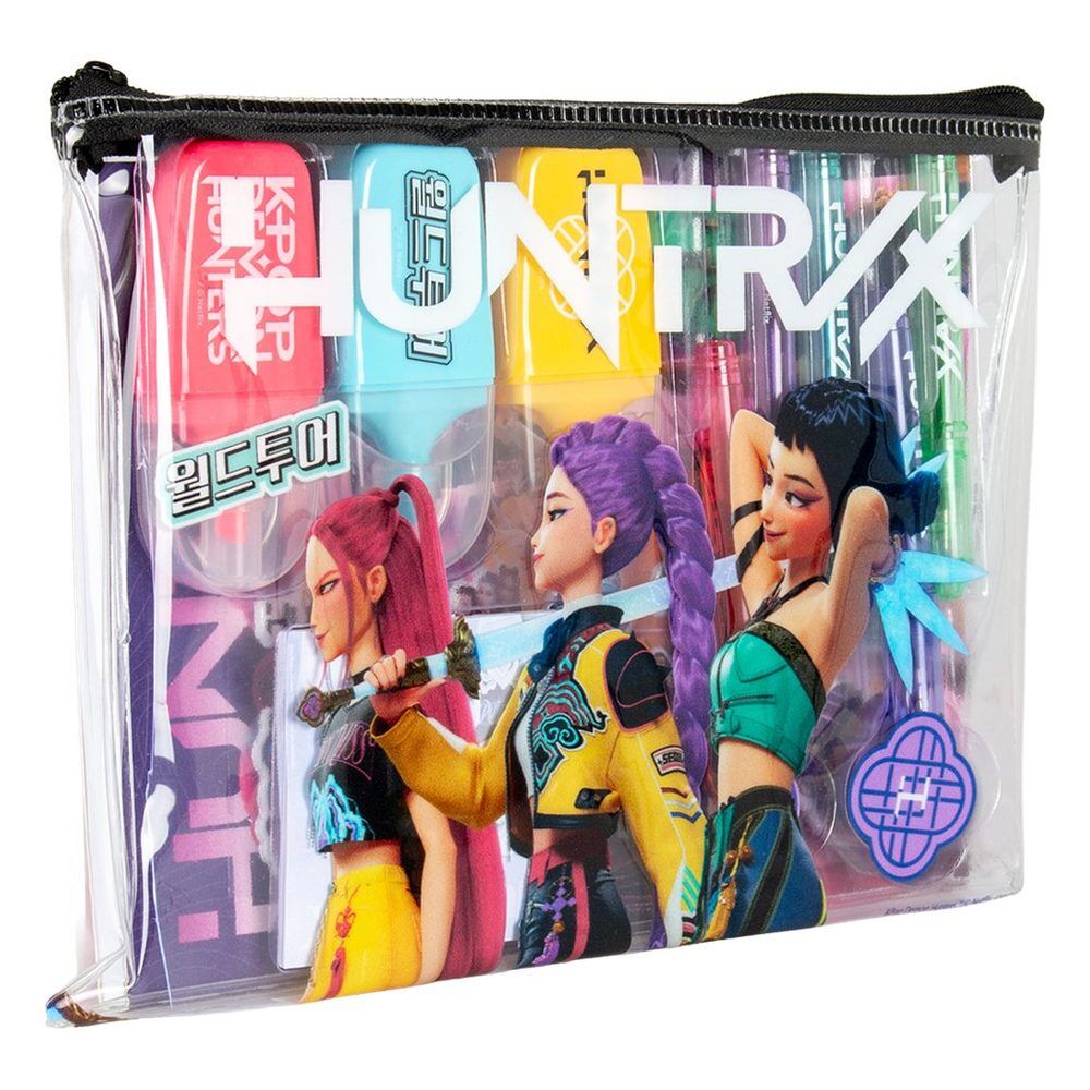 KPop Demon Hunters case with stationery set