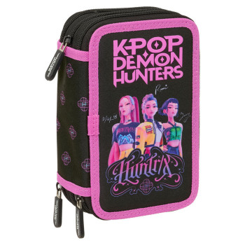 Demon Hunters Kpop Negra Τριπλή Κασετίνα Γεμάτη 37τμχ