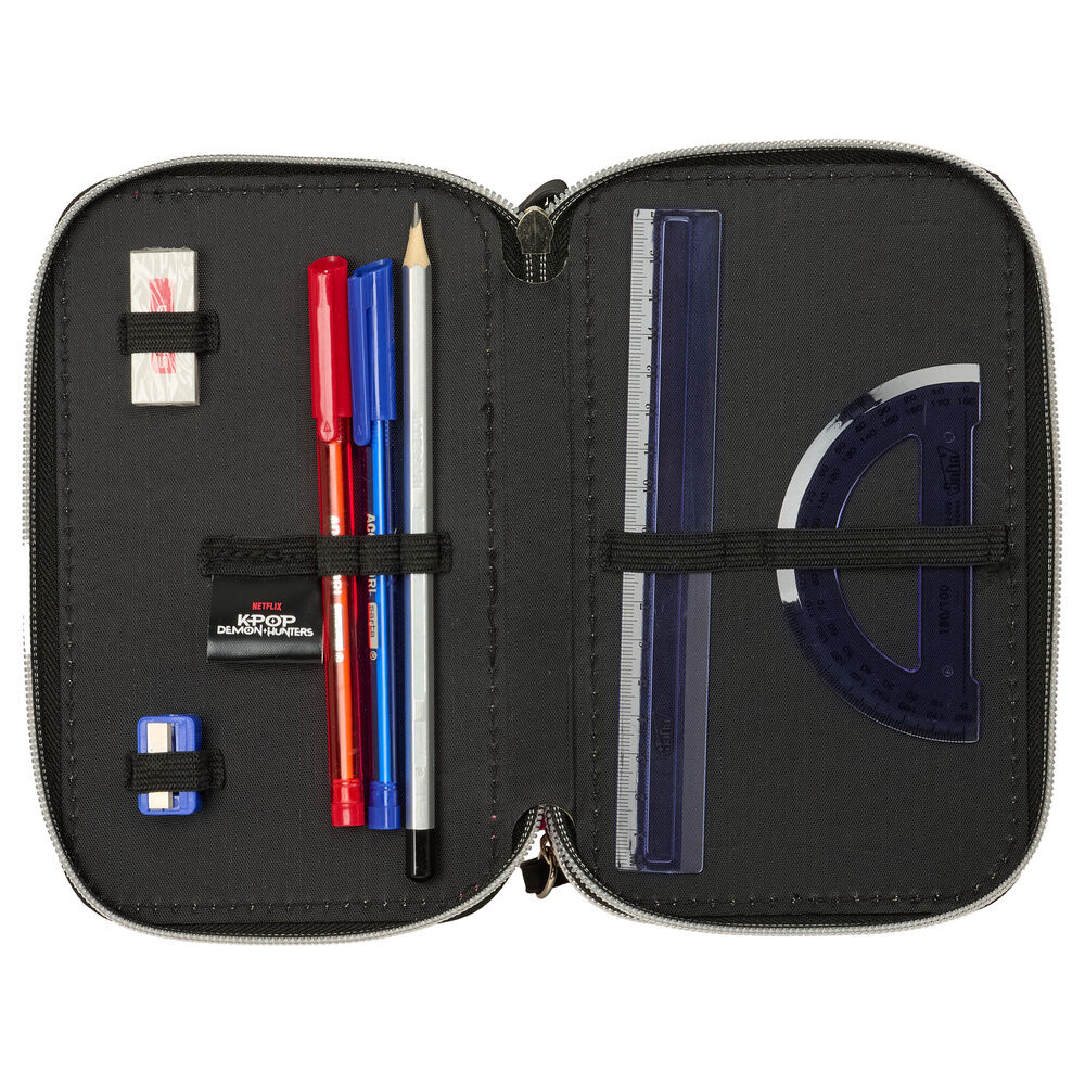 Demon Hunters Kpop Energy Τριπλή Κασετίνα Γεμάτη 37τμχ