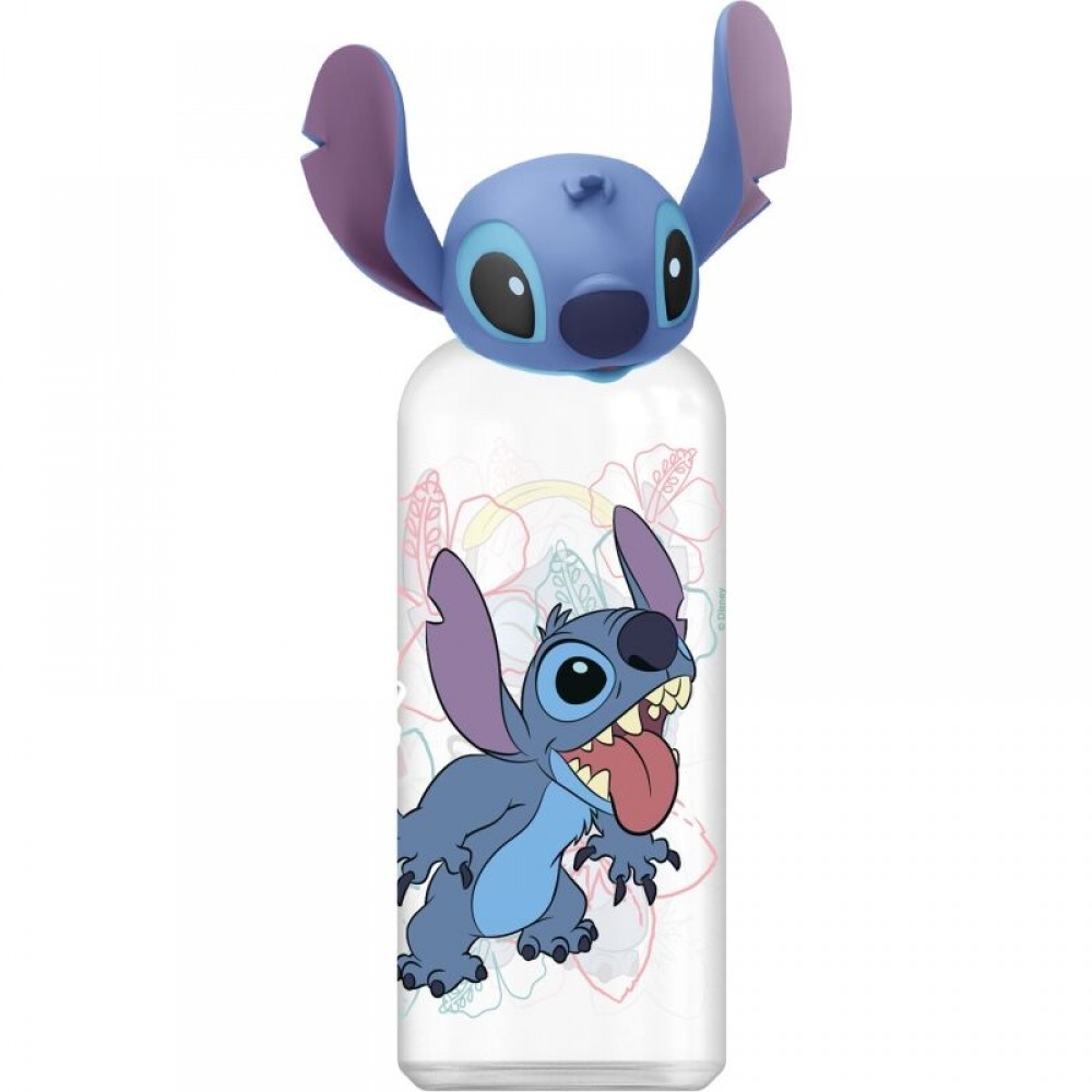 Disney Μπουκάλι με 3D Φιγούρα Stitch and palms 560 ml