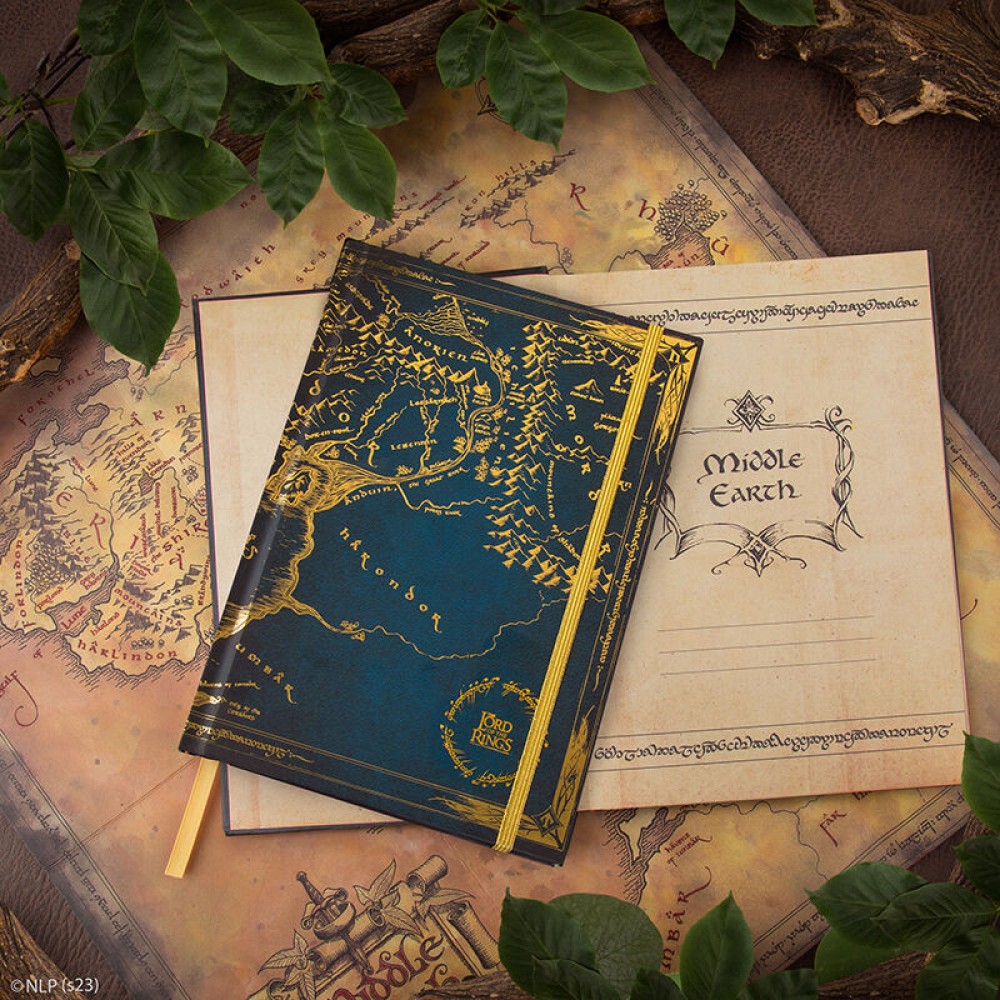 The Lords of the Rings Notebook Map of Middle Earth - A5